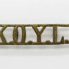 King's Own Yorkshire Light Infantry (K.O.Y.L.I.) Shoulder Title