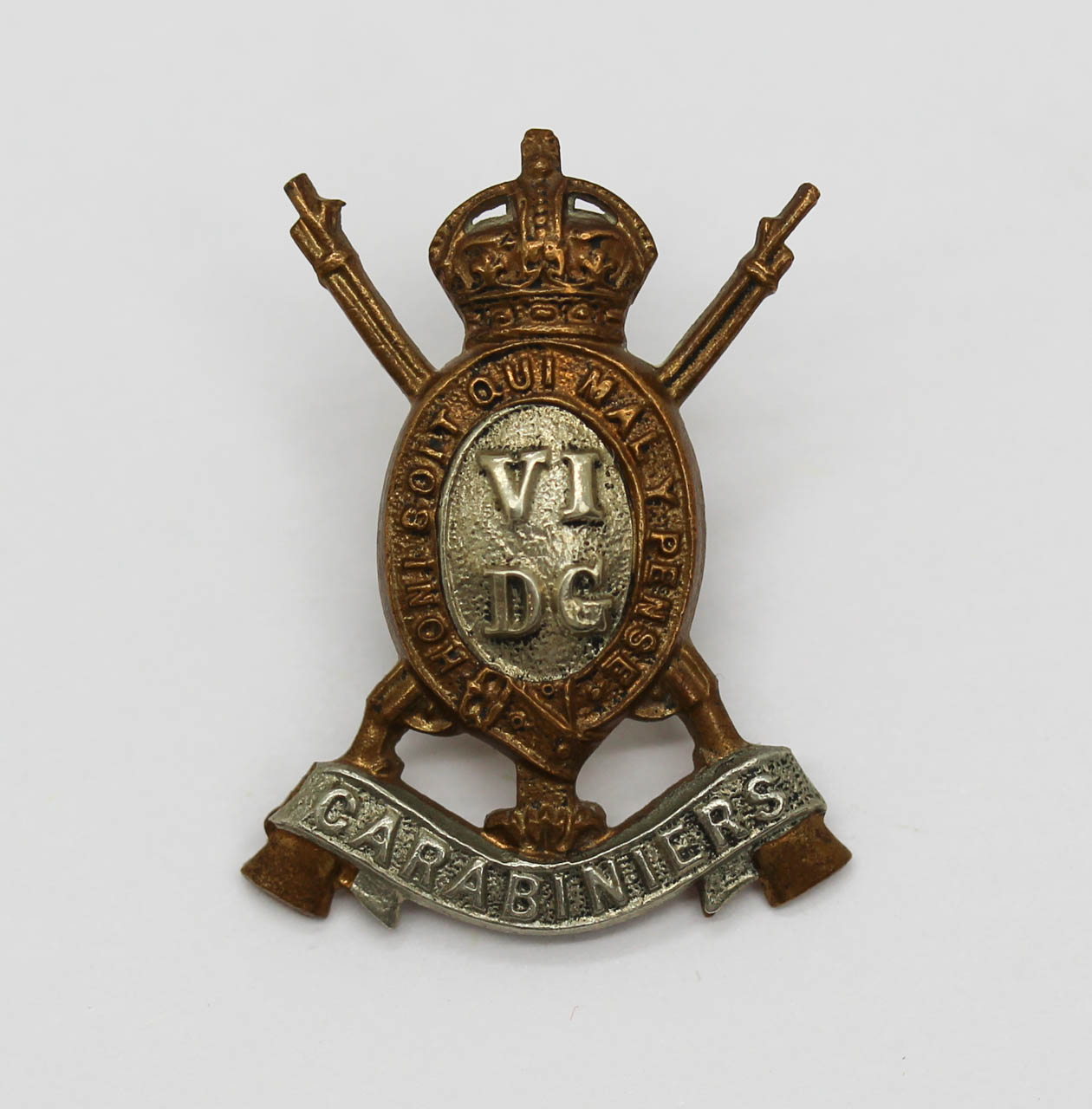 6th Dragoon Guards (Carabiniers) Collar Badge - King's Crown