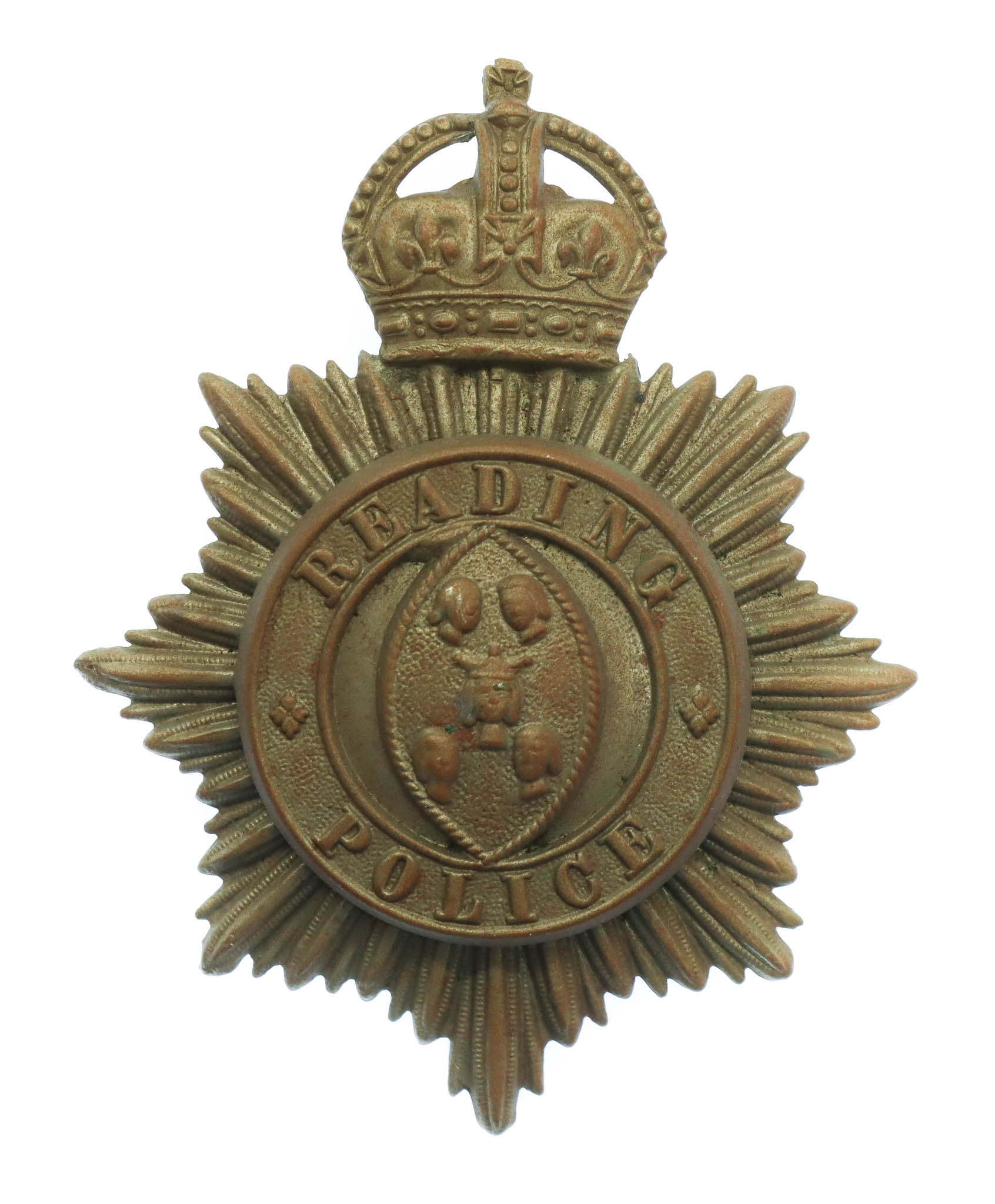 Pre 1935 Reading Borough Police Helmet Plate (Small Star)