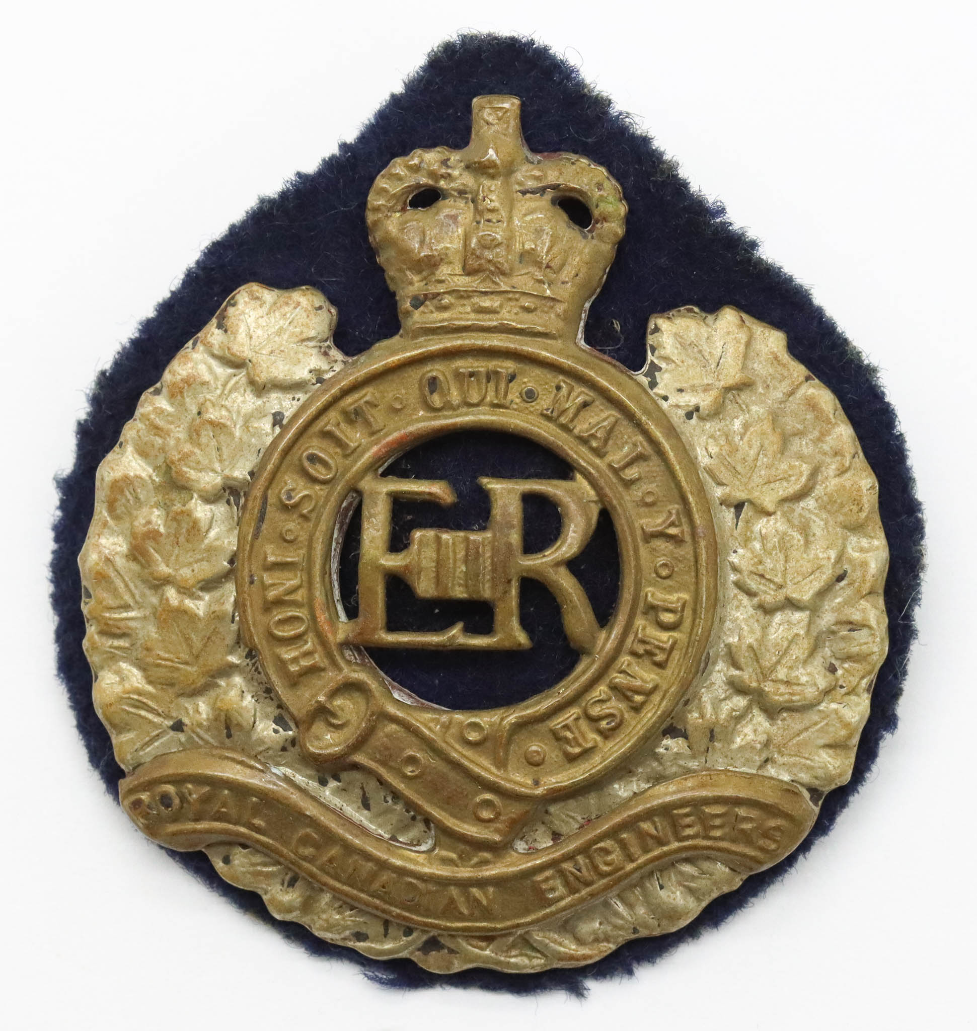 EIIR Royal Canadian Engineers Bi-metal Cap Badge