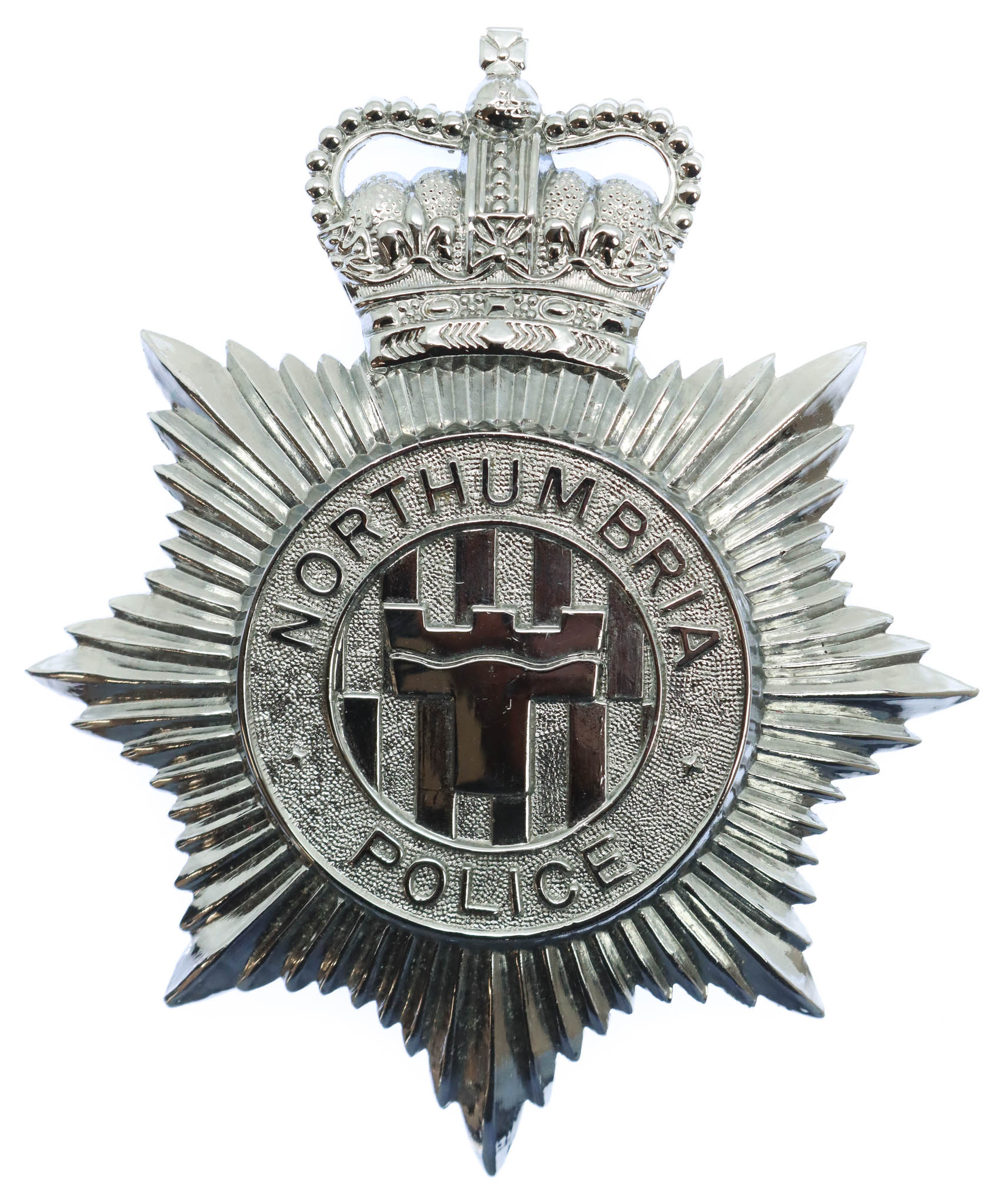 Northumbria Police Helmet Plate - Queen's Crown