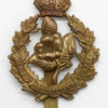 Queen's Own Worcestershire Hussars All Brass Cap Badge - King's Crown