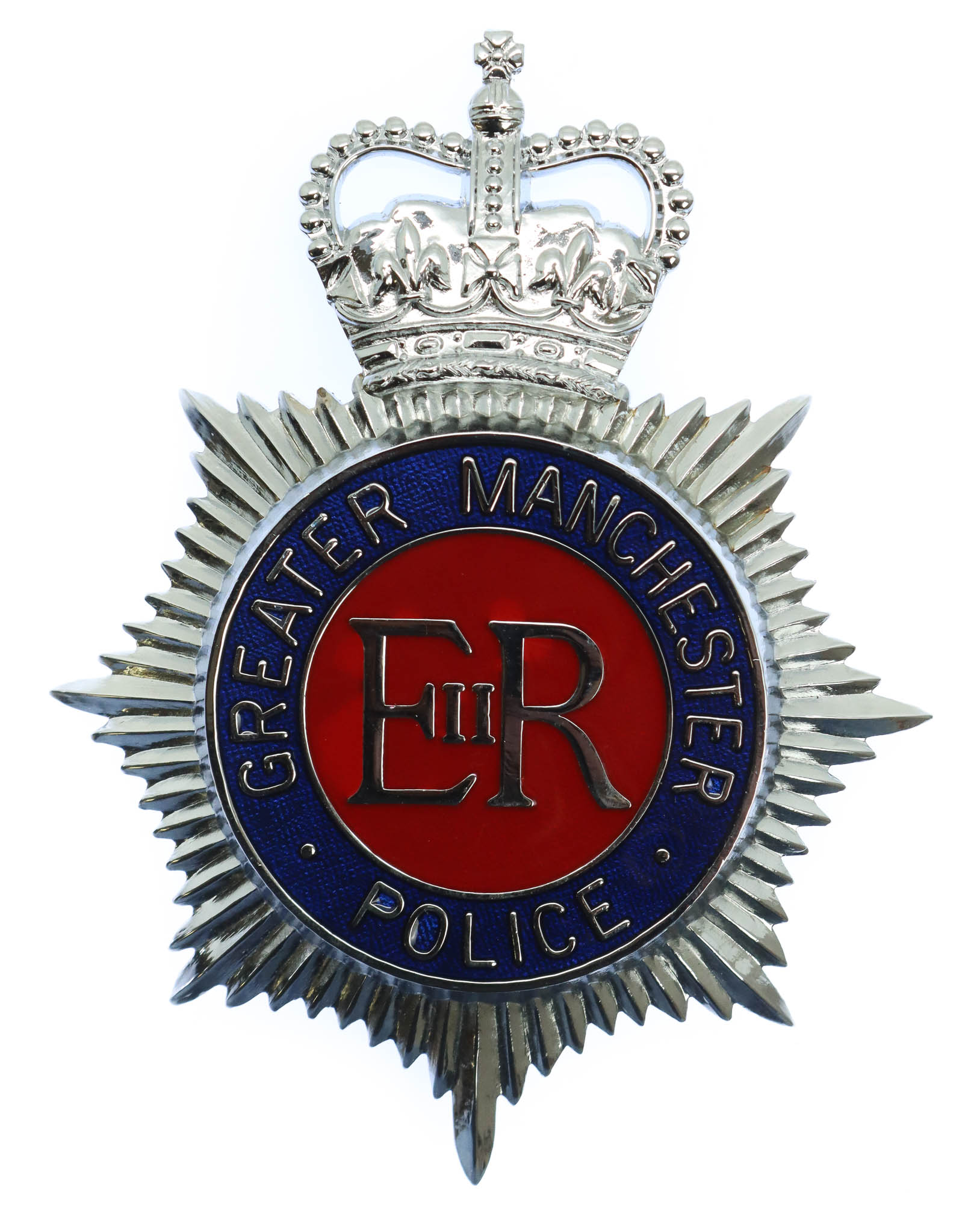 Greater Manchester Police Enamelled Helmet Plate - Queen's Crown