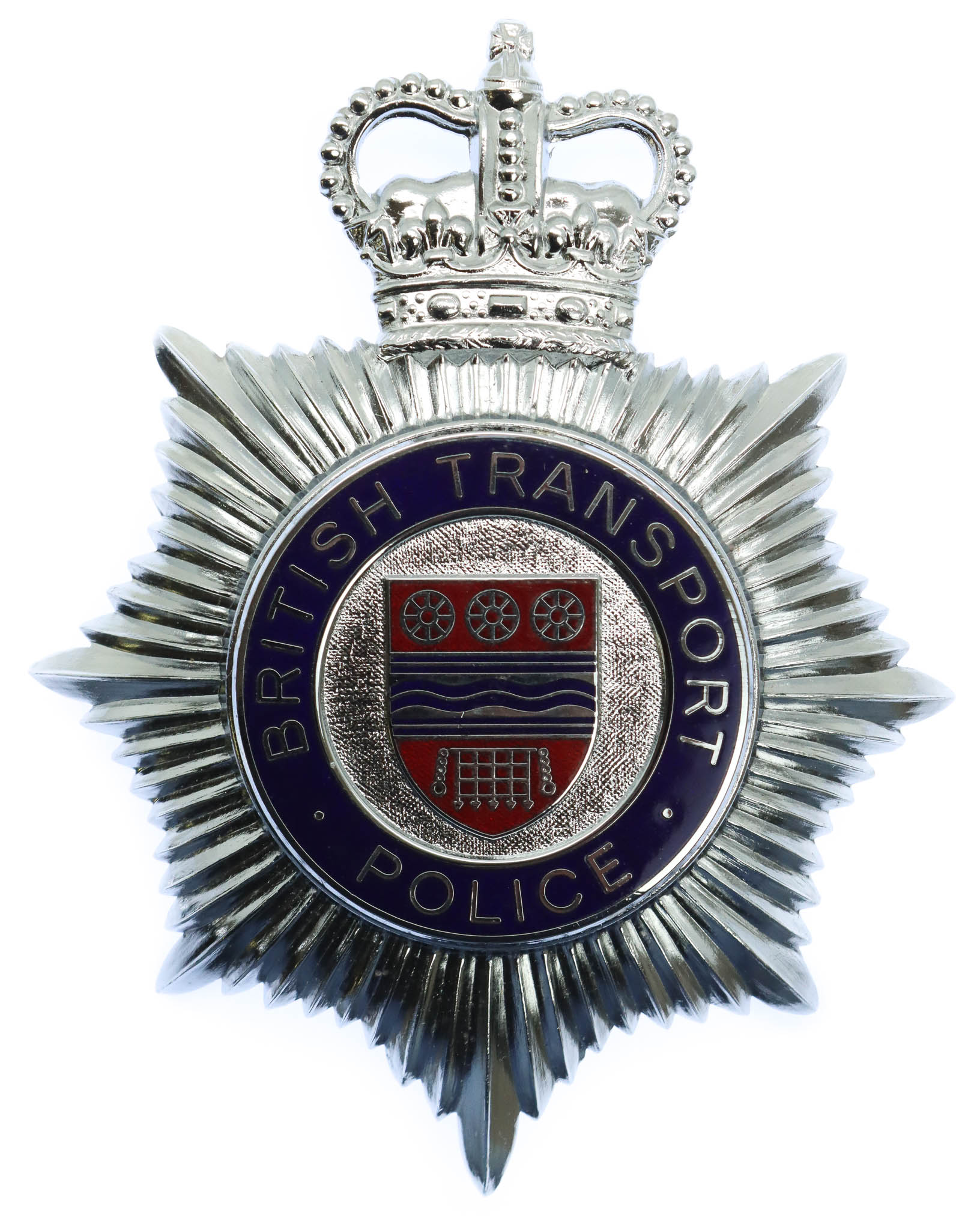 British Transport Police (B.T.P.) Enamelled Helmet Plate - Queen's Crown