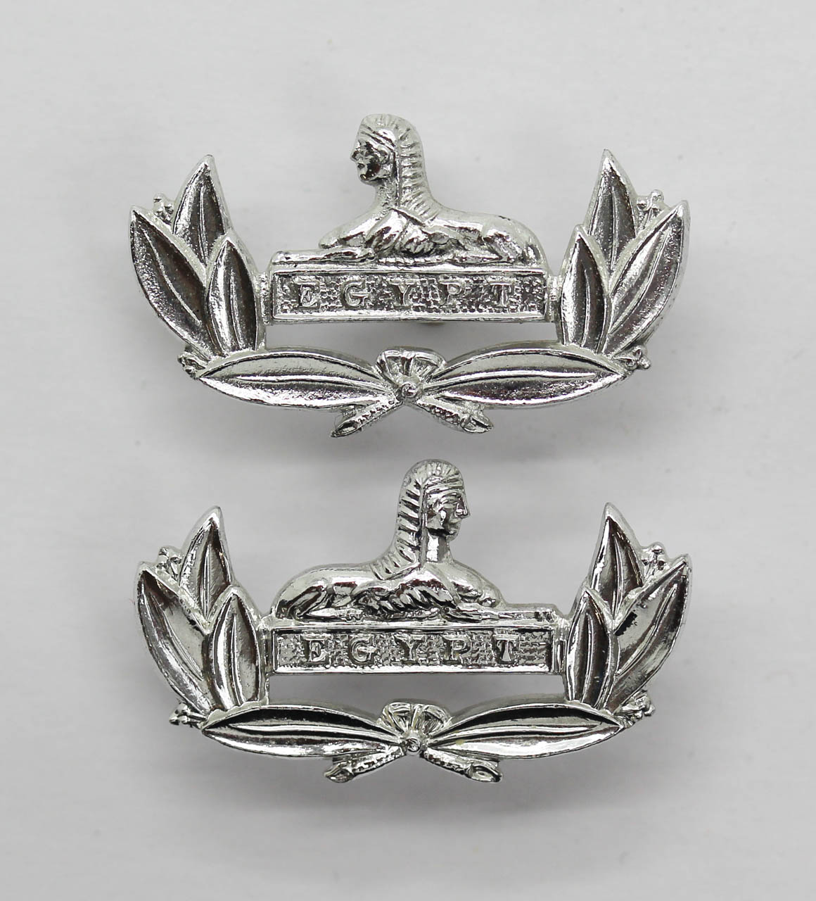 Pair of Gloucestershire Regiment Anodised (Staybrite) Collar Badges