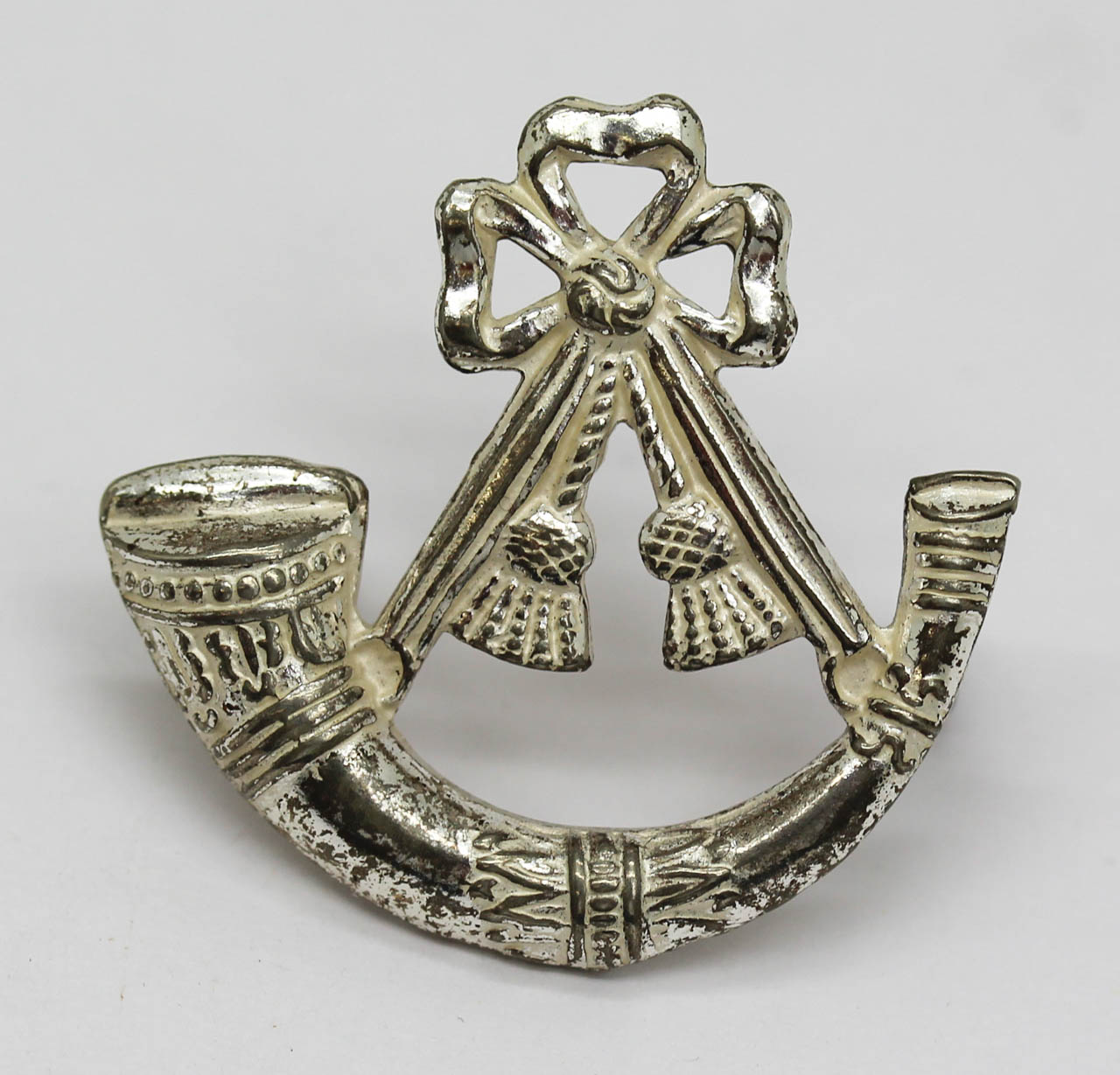 Light Infantry Officer's Silver Plated Cap Badge