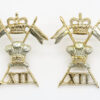Rare Pair of 12th Royal Lancers Anodised (Staybrite) Collar Badges