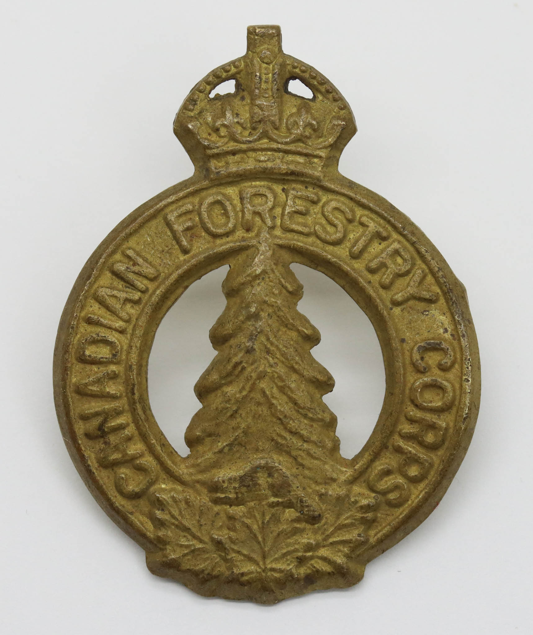 Canadian Forestry Corps Cap Badge - King's Crown