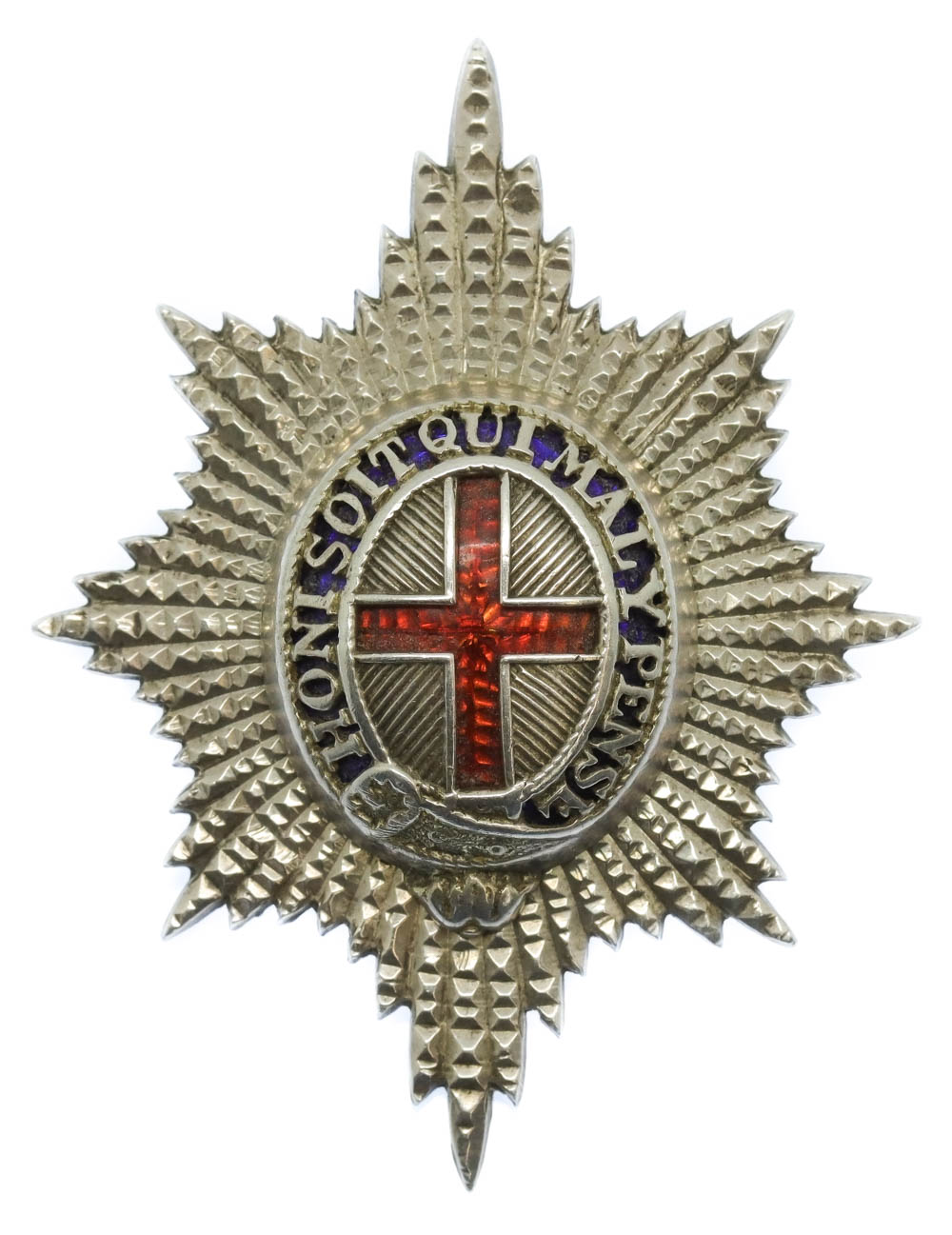 Coldstream Guards Officer's Silver & Enamel Cap Badge