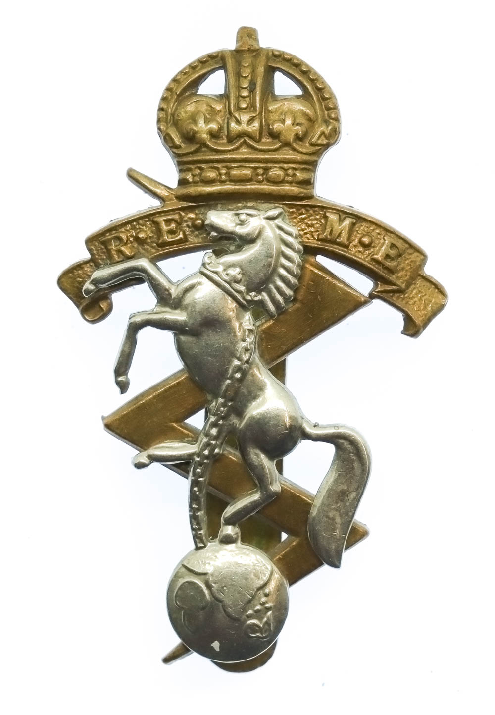 Royal Electrical & Mechanical Engineers (R.E.M.E.) Cap Badge - King's Crown (2nd Pattern)