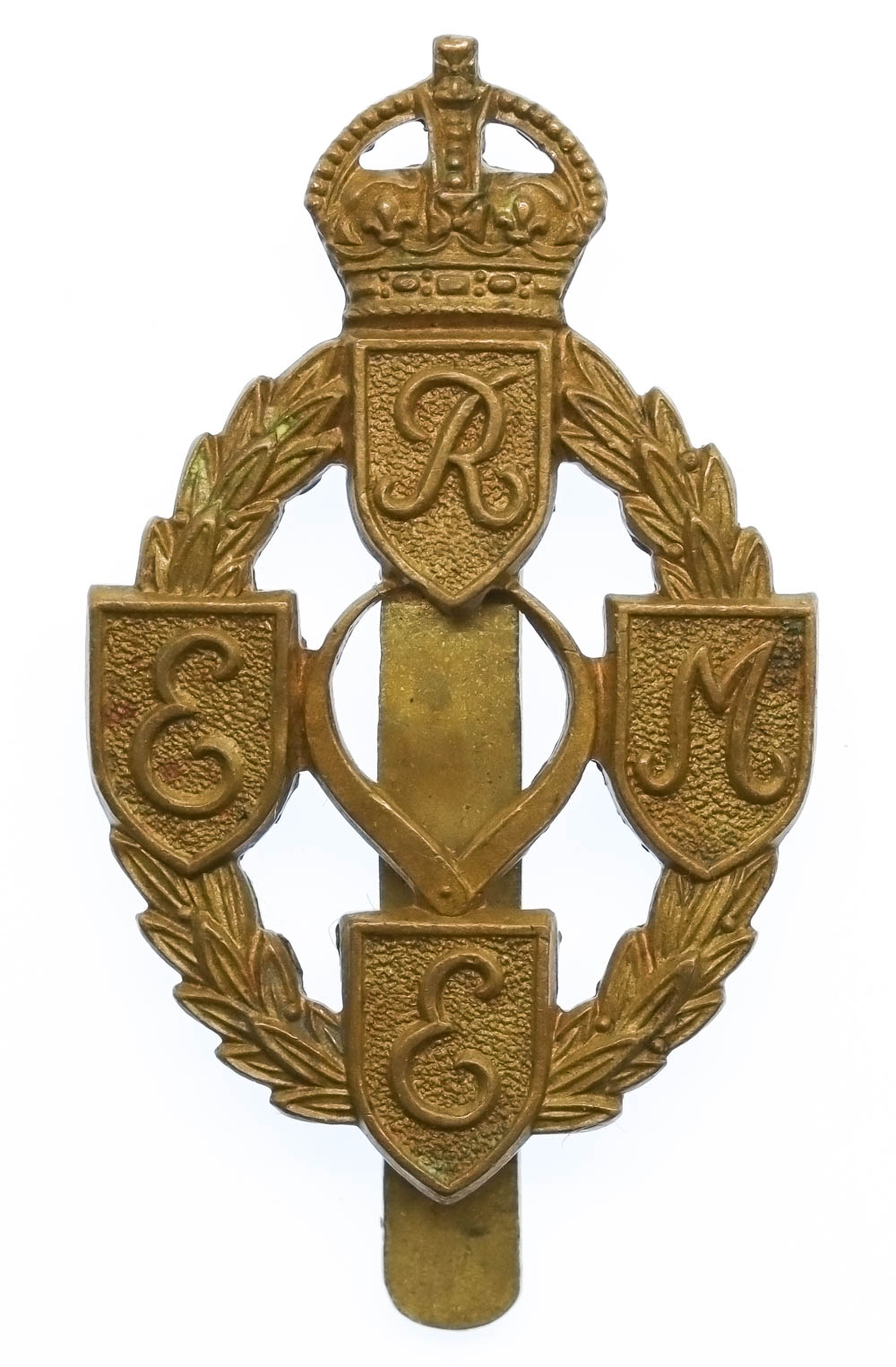 Royal Electrical & Mechanical Engineers (R.E.M.E.) Cap Badge - King's Crown (1st Pattern)