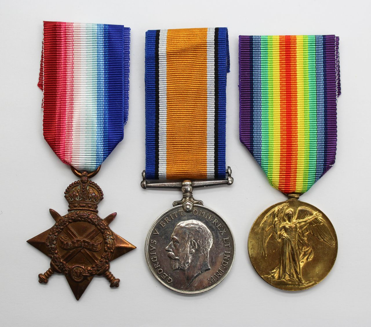 WW1 1914-15 Star Medal Trio - Cpl. F. Beardmore, 21st (6th City Pals) Bn. Manchester Regiment - Wounded