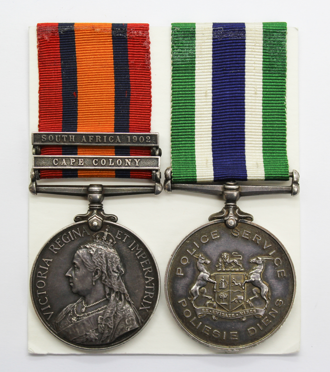 Queen's South Africa Medal (Clasps - Cape Colony, South Africa 1902) & South Africa Police Good Service Medal - Tpr. Labuschagne, Cape Colonial Forces