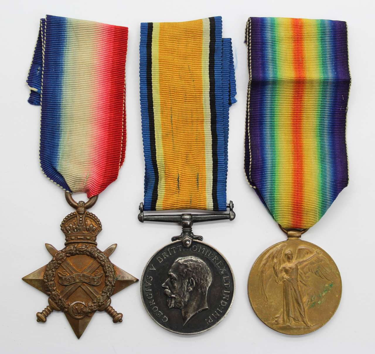 WW1 1914-15 Star Medal Trio - Pte. A.D. Clayton, 13th (4th Hull Pals) (Hull T'Others) Bn. East Yorkshire Regiment