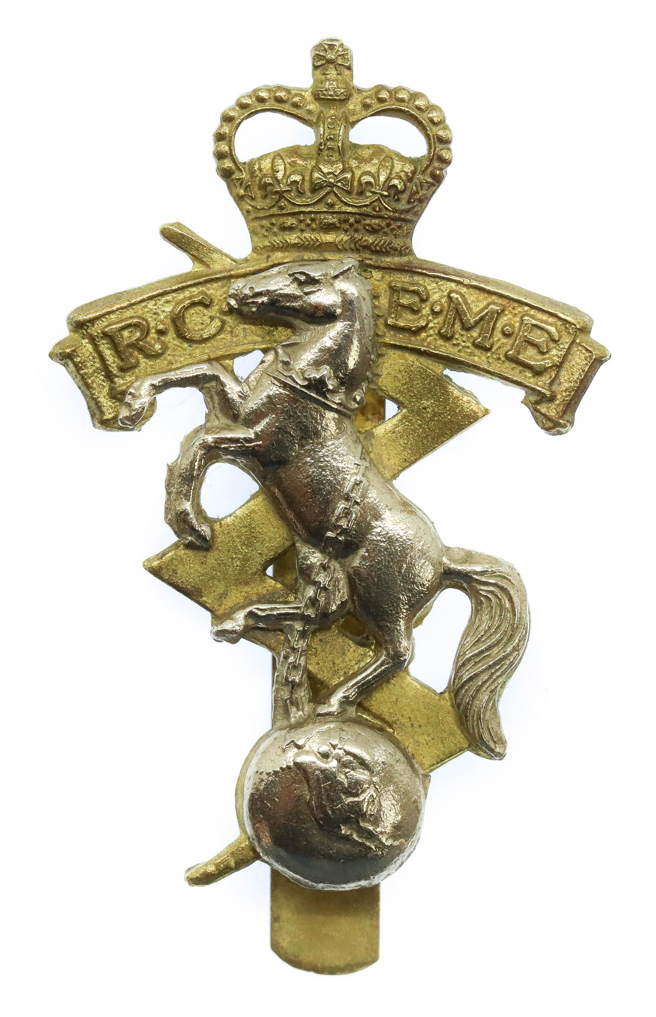 Royal Canadian Electrical & Mechanical Engineers (R.C.E.M.E.) Cap Badge - Queen's Crown