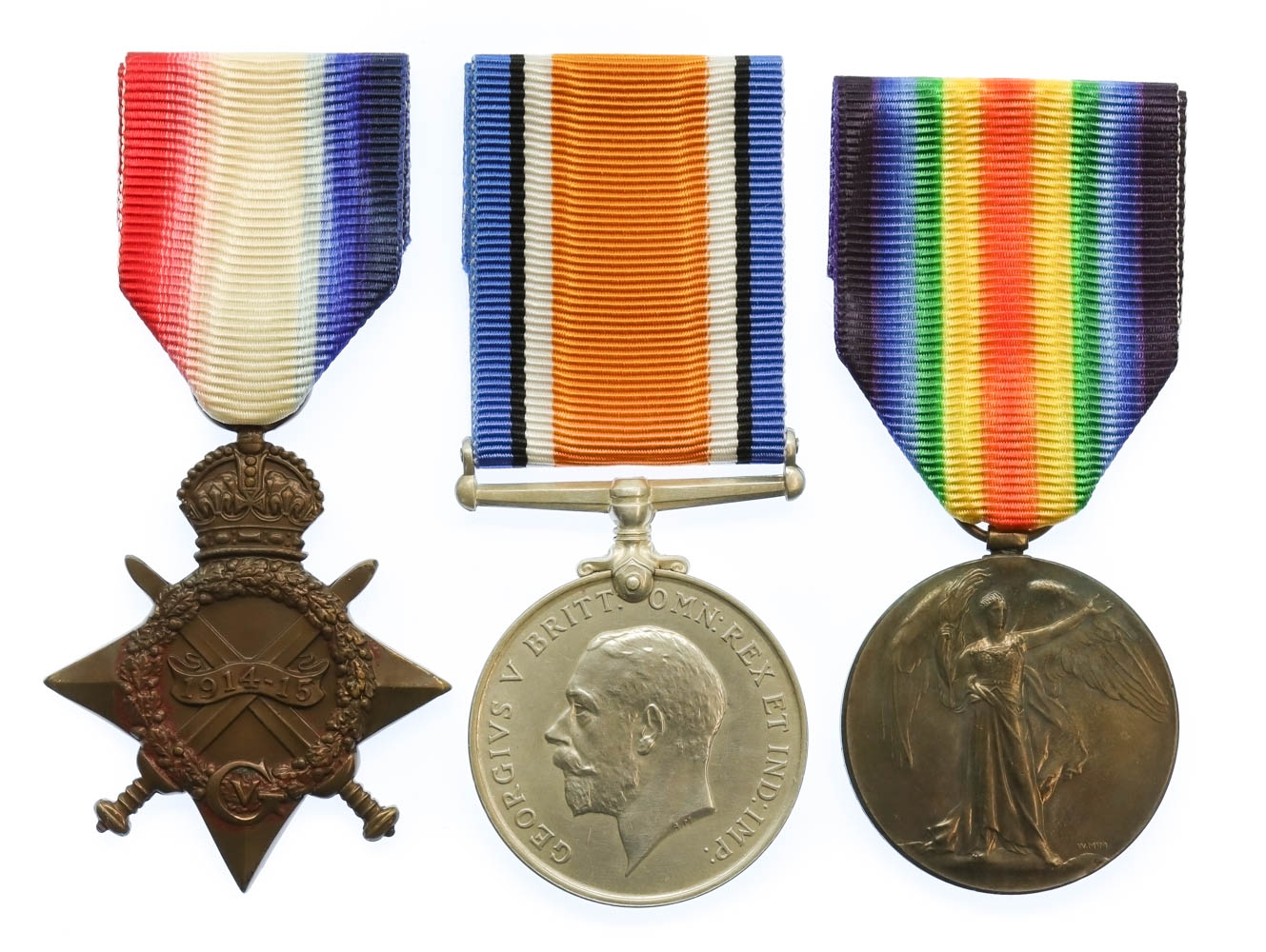 WW1 1914-15 Star Medal Trio - Cpl. V. Woods, 3rd Bn. Middlesex Regiment - K.I.A.
