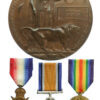 WW1 1914 Mons Star Medal Trio and Memorial Plaque - Cpl. T.P. Chorley, 2nd Bn. East Lancashire Regiment - K.I.A.