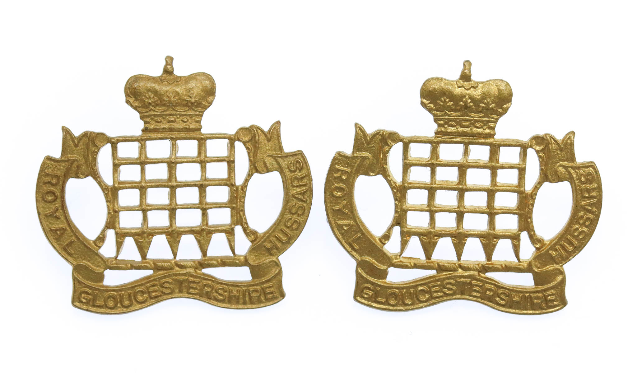 Pair of Royal Gloucestershire Hussars Collar Badges