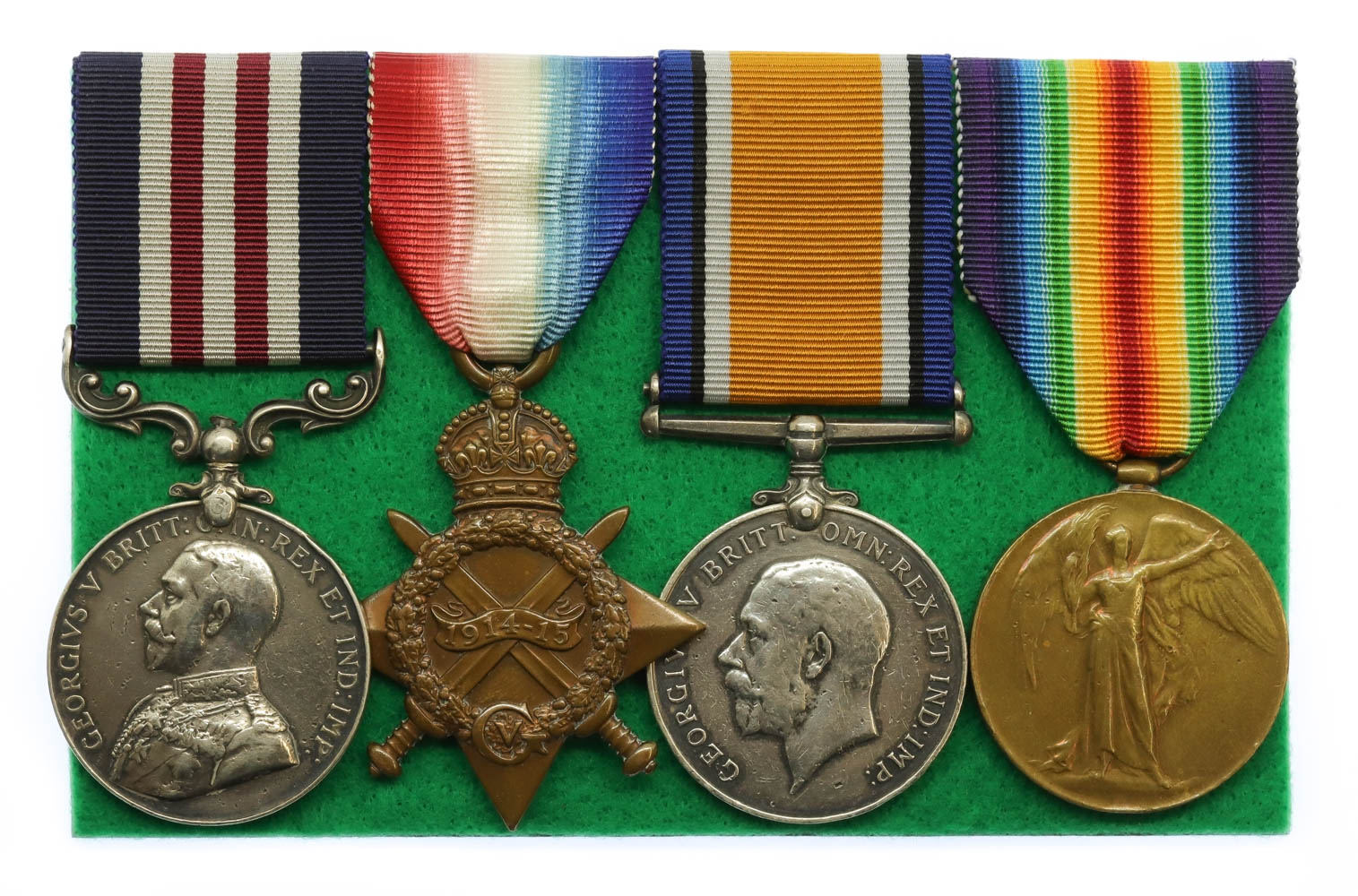 WW1 Military Medal. 1914-15 Star, British War & Victory Medal Group of Four - Gnr. C.W. Squires, Royal Artillery