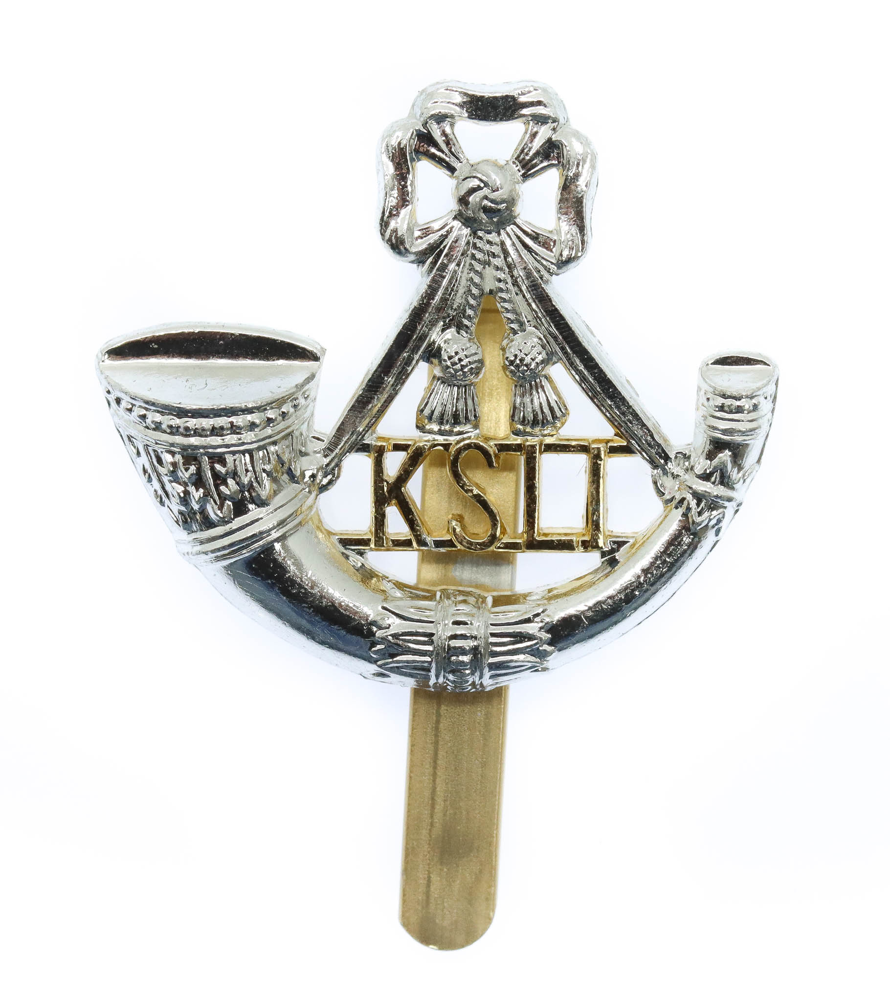 King's Shropshire Light Infantry (K.S.L.I.) Anodised (Staybrite) Beret Badge