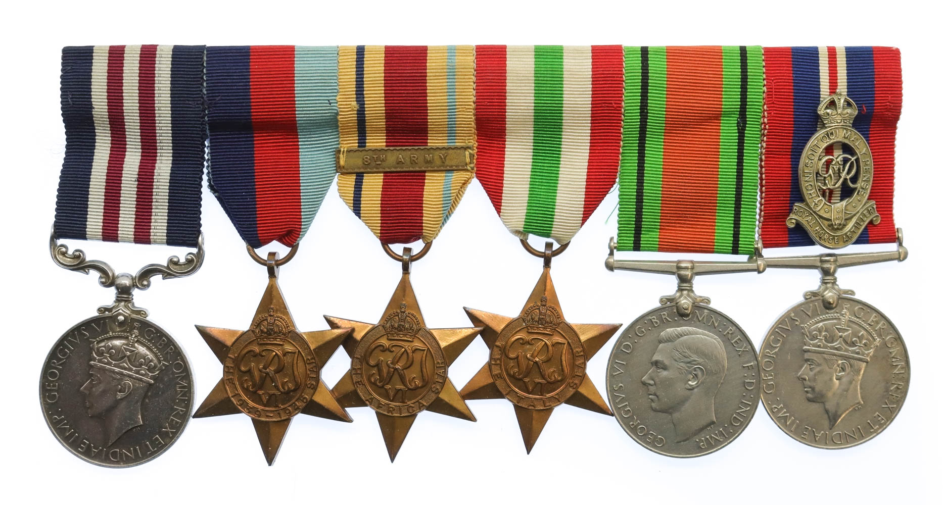 WW2 'Battle of Gazala' Military Medal Group of Six - Gnr. V. Knowles, 2nd Regiment, Royal Horse Artillery