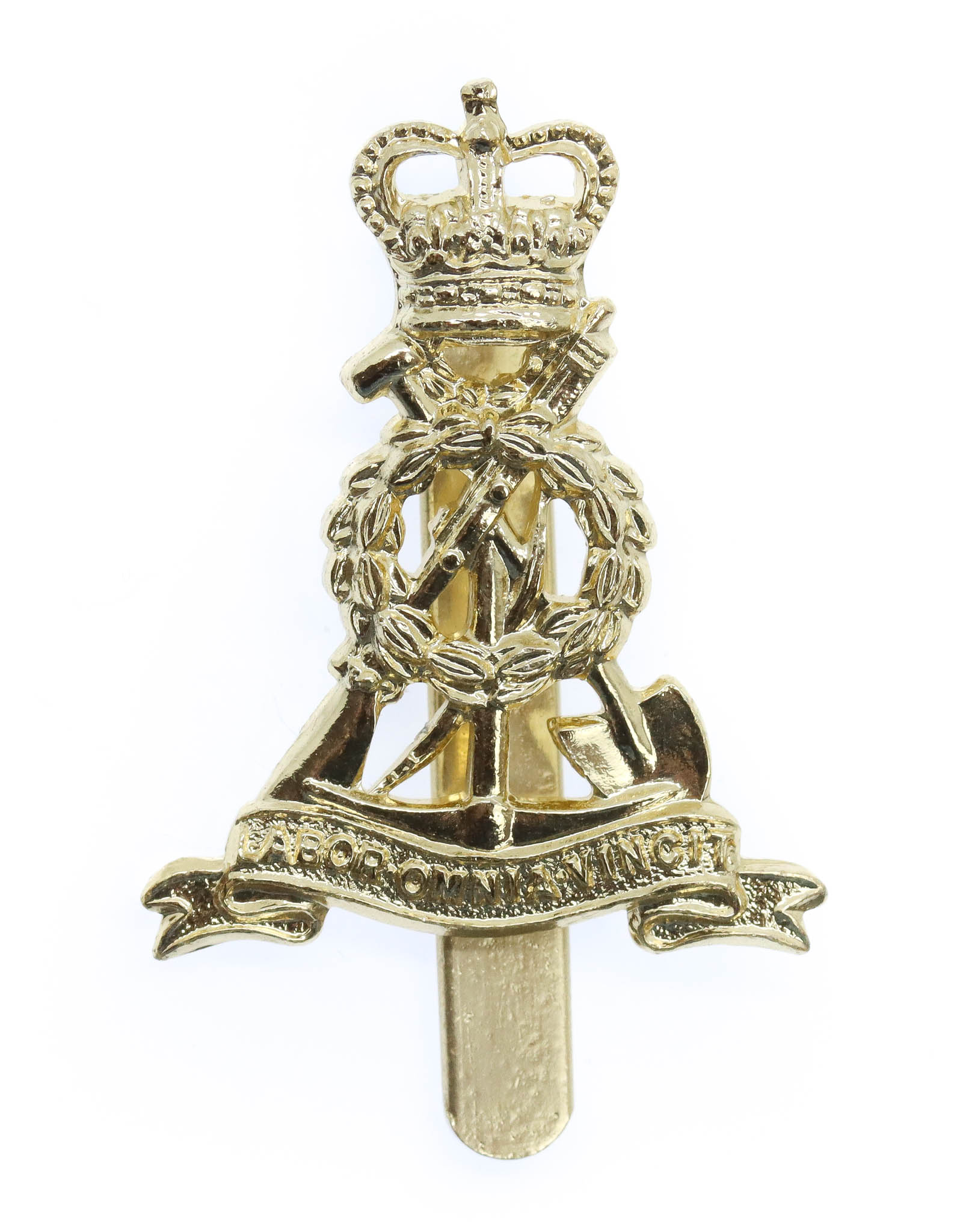 Pioneer Corps Anodised (Staybrite) Beret Badge - Queen's Crown