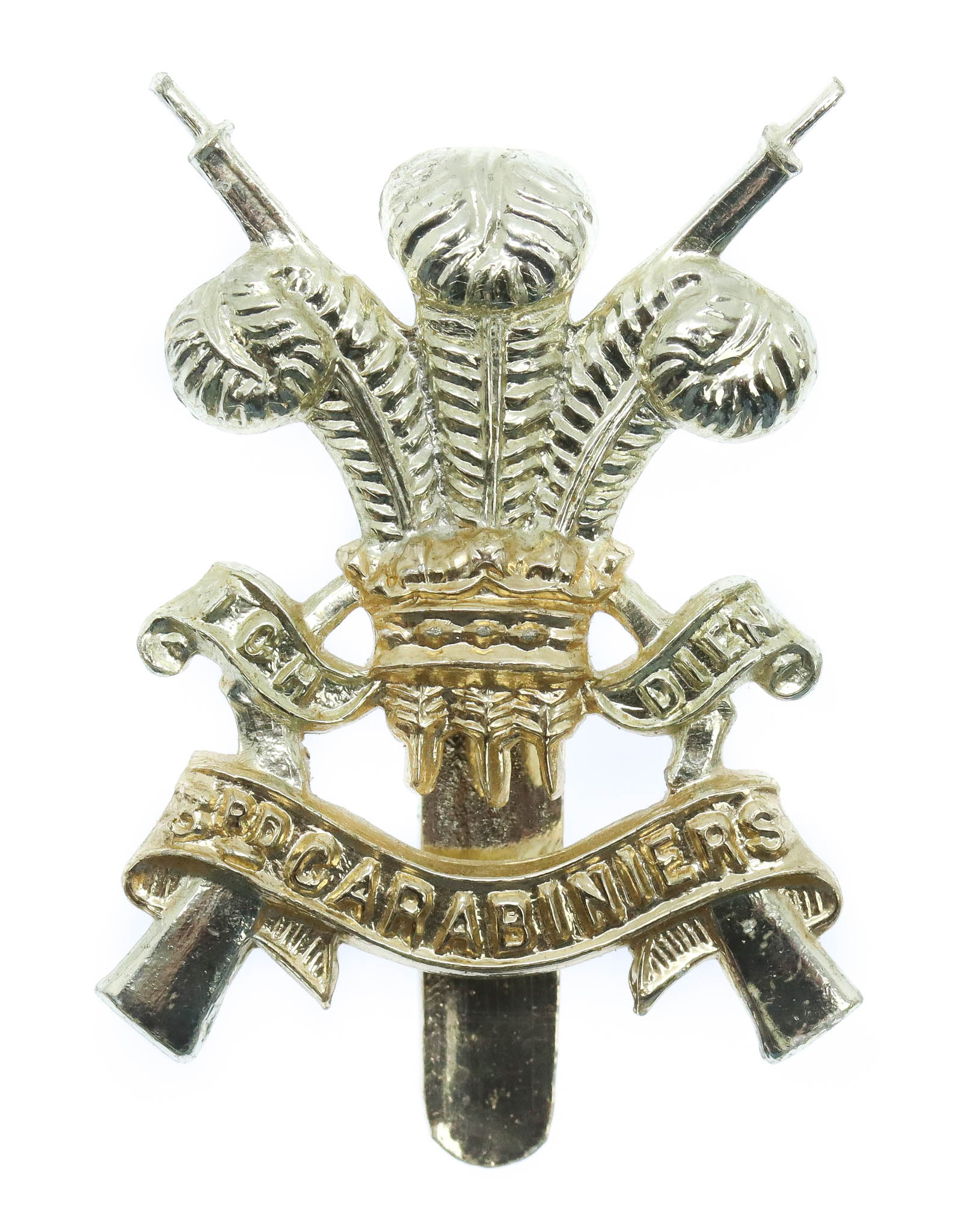 3rd Carabiniers (Prince of Wales's Dragoon Guards) Anodised (Staybrite) Cap Badge