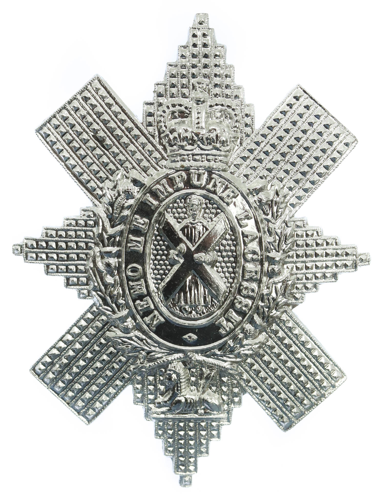 Black Watch (Royal Highlanders) Anodised (Staybrite) Cap Badge - Queen's crown