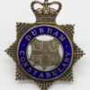 Durham Constabulary Senior Officer's Silvered & Enamel Cap Badge - Queen's Crown