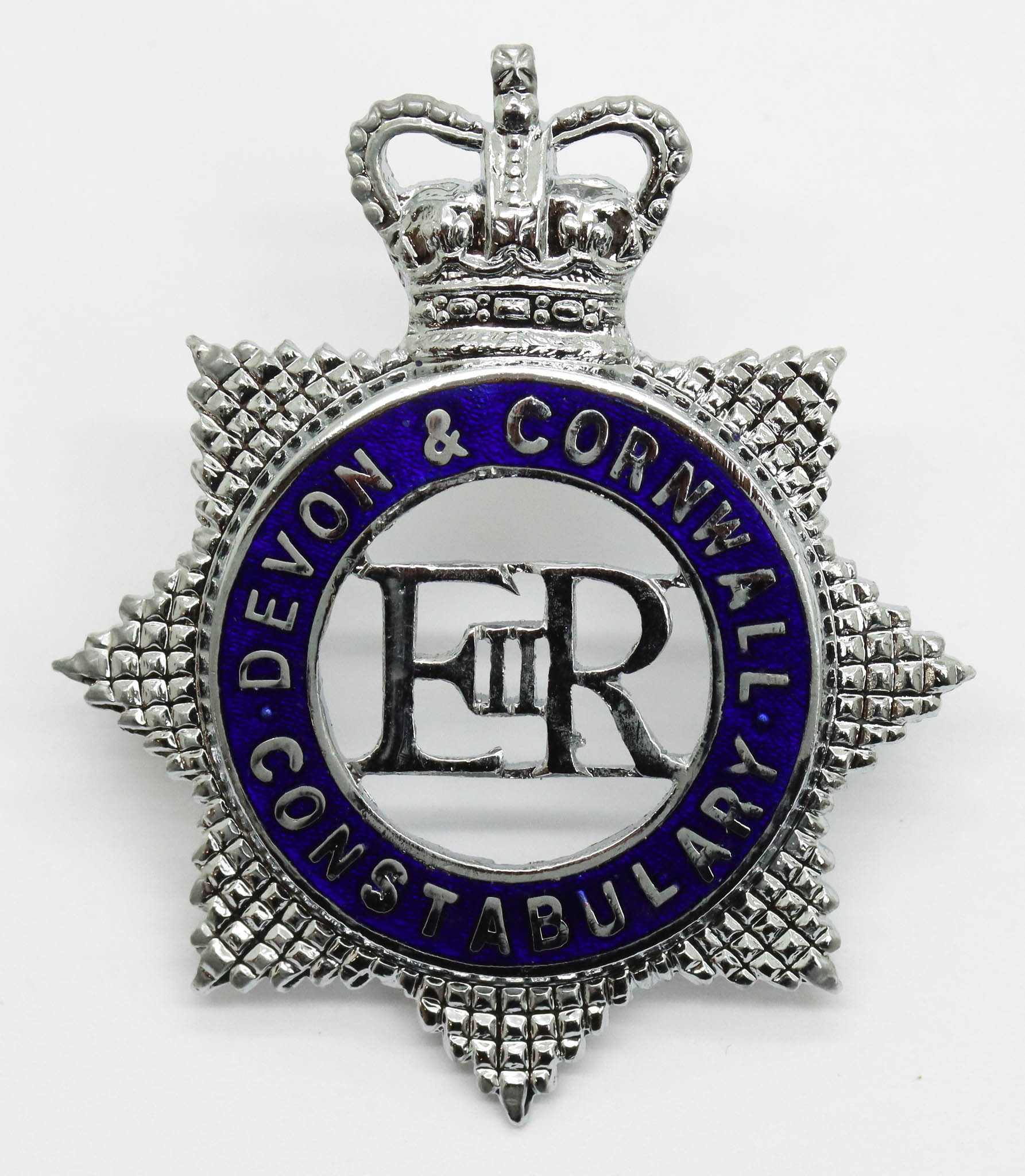 Devon & Cornwall Constabulary Senior Officer's Enamelled Cap Badge - Queen's Crown