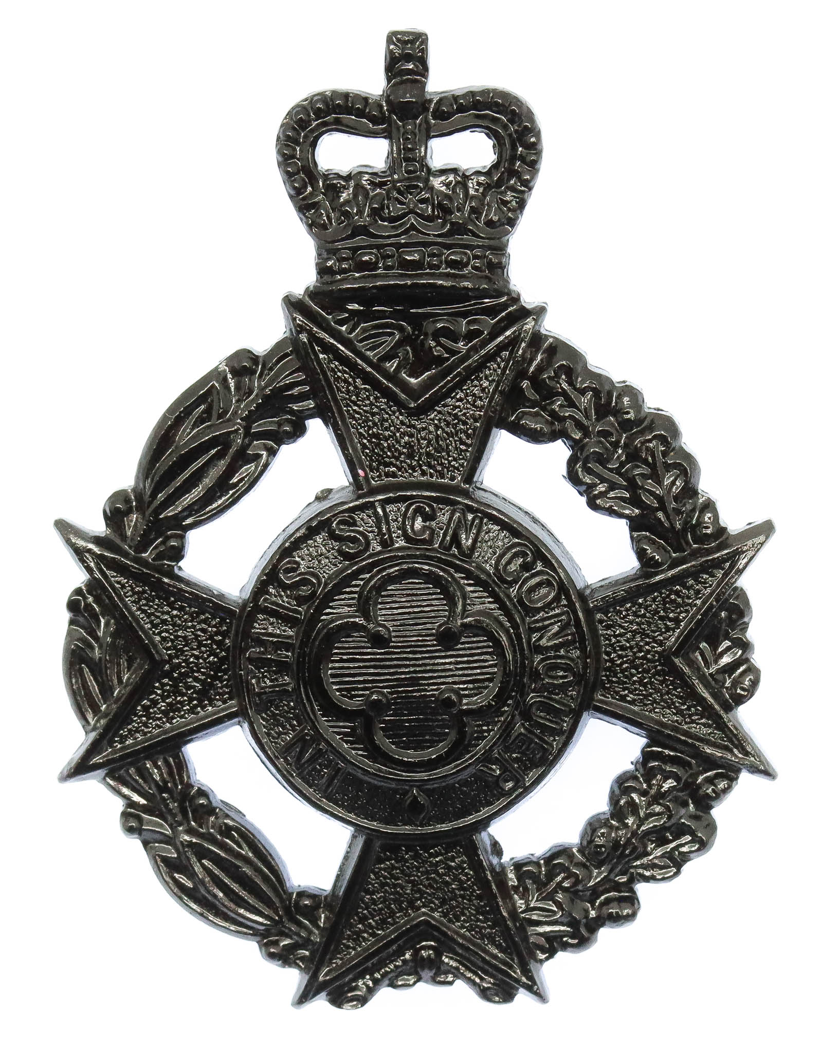 The Royal Army Chaplains Department Black Anodised (Staybrite) Cap Badge