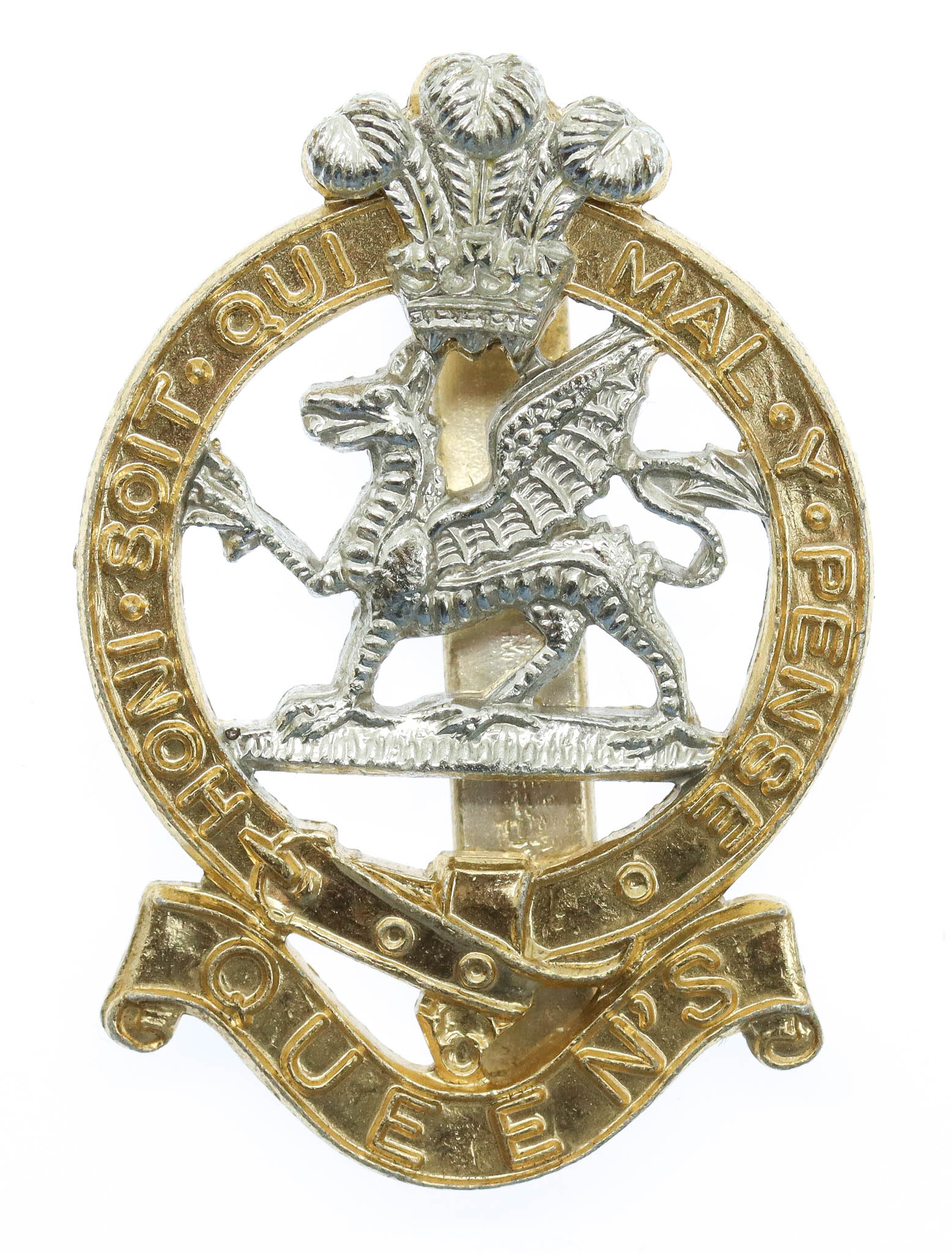 Queen's Royal Regiment Anodised (Staybrite) Cap Badge
