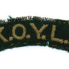 King's Own Yorkshire Light Infantry (K.O.Y.L.I.) Cloth Shoulder Title