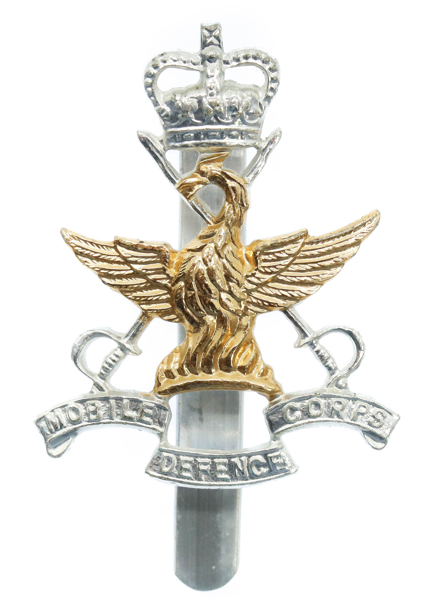 Mobile Defence Corps Anodised (Staybrite) Cap Badge