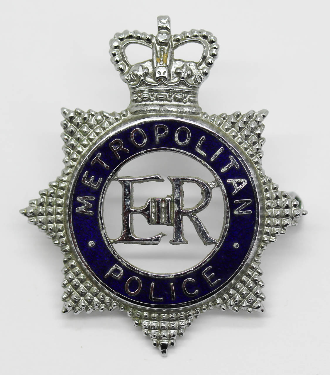Metropolitan Police Senior Officer's Enamelled Cap Badge - Queen's Crown
