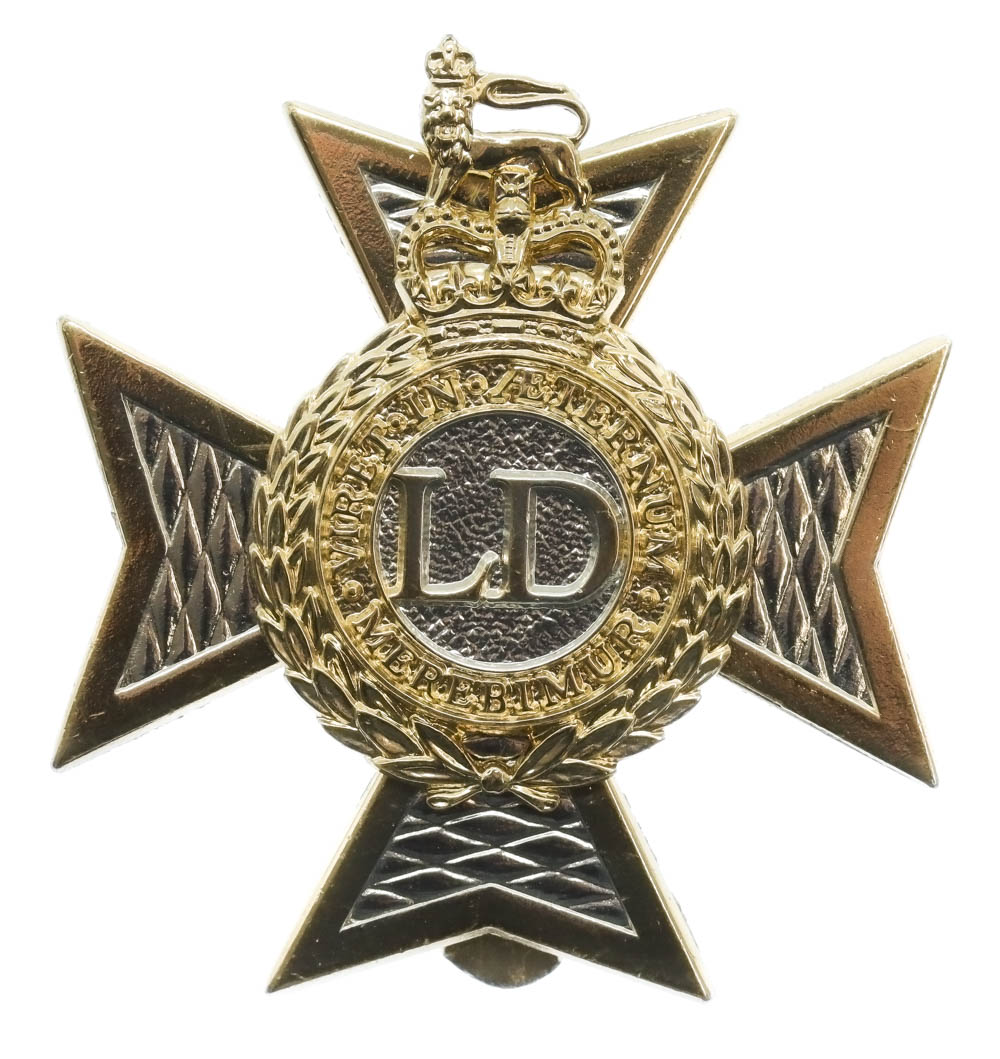 Light Dragoons Anodised (Staybrite) Cap Badge