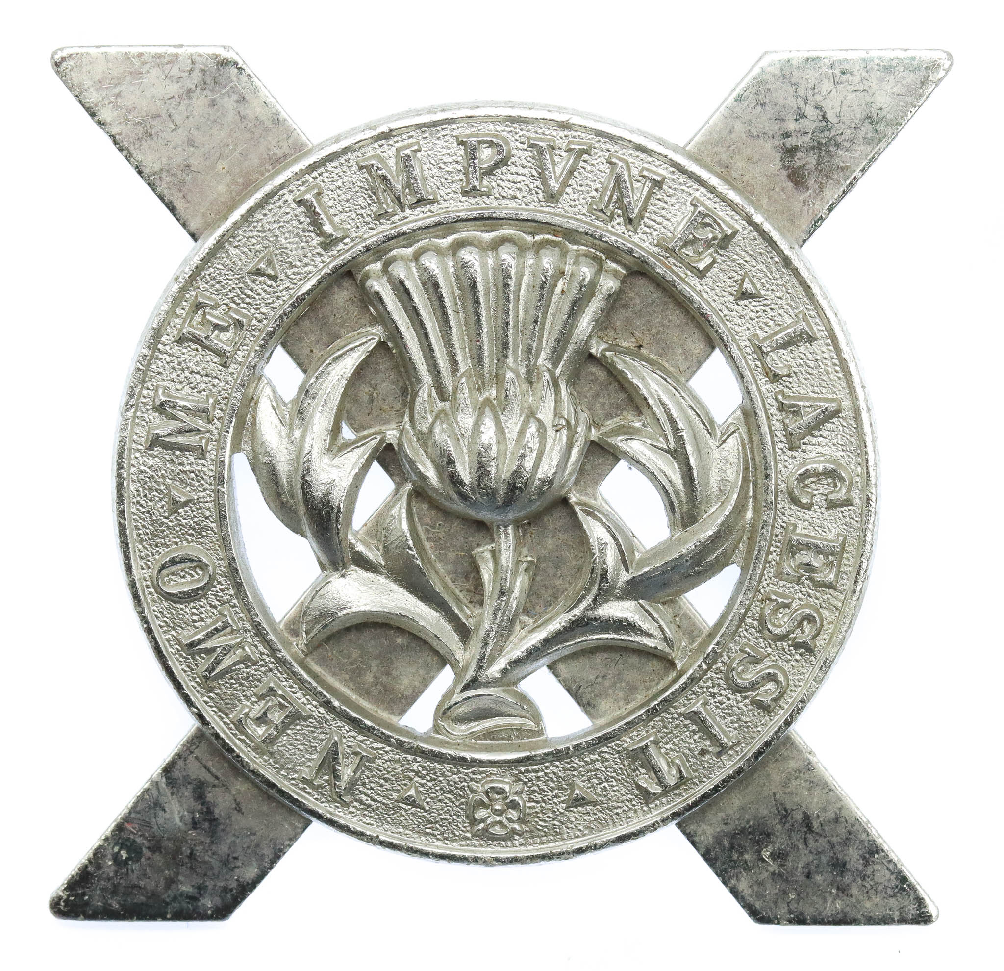 Lowland Brigade Anodised (Staybrite) Cap Badge