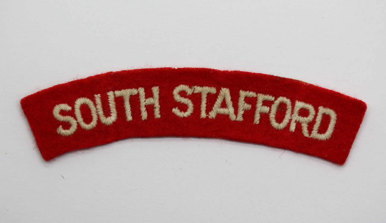 South Staffordshire Regiment (SOUTH STAFFORD) Cloth Shoulder Title