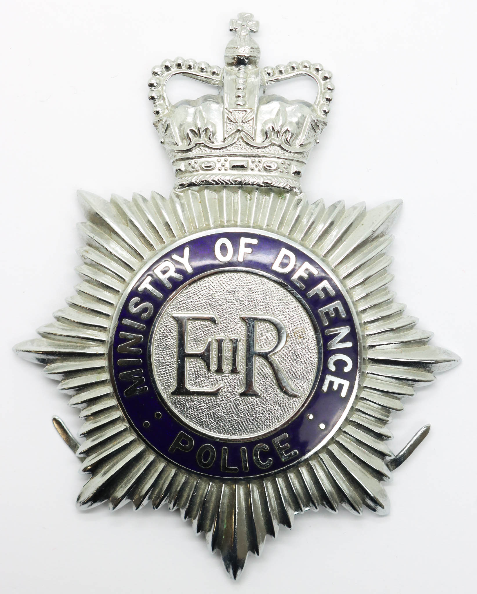 Ministry of Defence Police Enamelled Helmet Plate - Queen's Crown