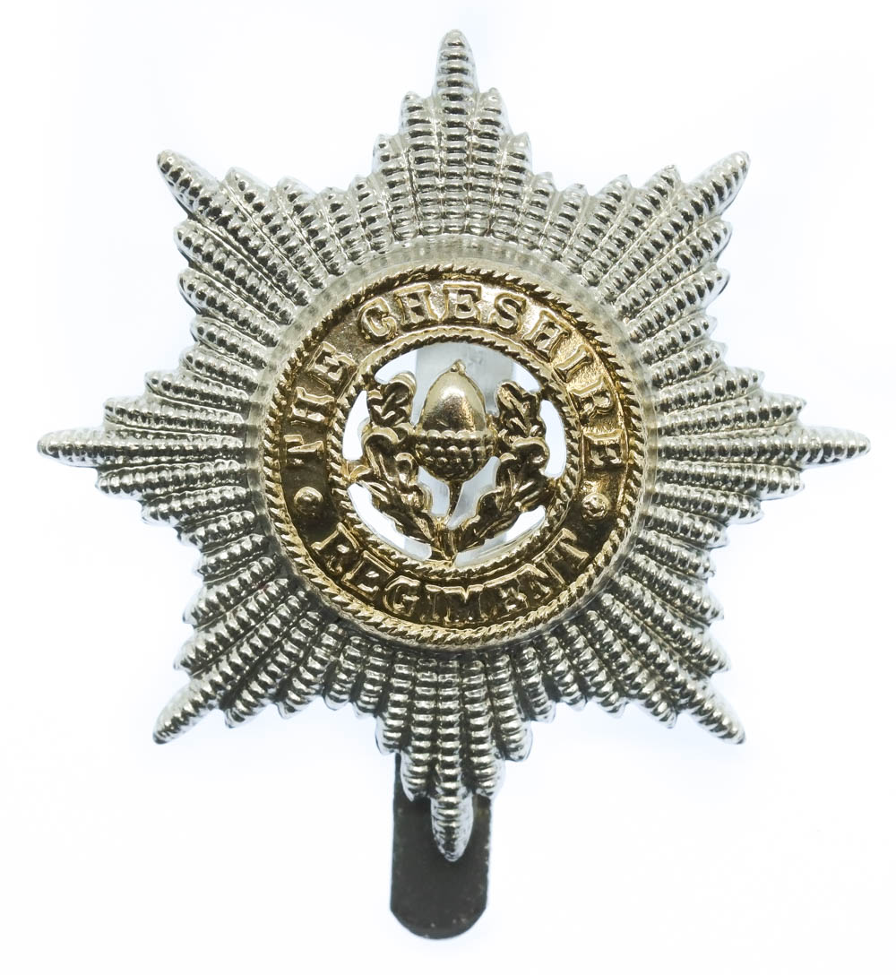 Cheshire Regiment Anodised (Staybrite) Cap Badge