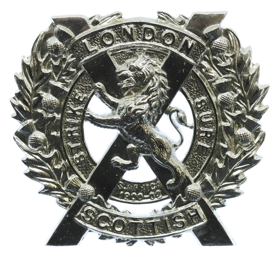 London Scottish Anodised (Staybrite) Cap Badge