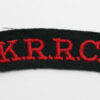 King's Royal Rifle Corps (K.R.R.C.) Cloth Shoulder Title