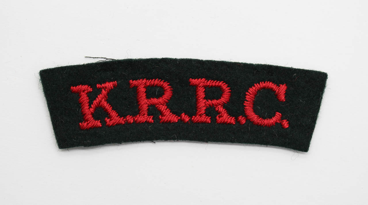 King's Royal Rifle Corps (K.R.R.C.) Cloth Shoulder Title