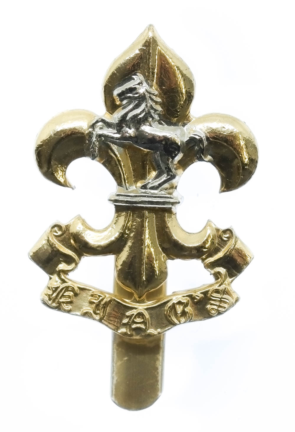The King's Regiment Anodised (Staybrite) Beret Badge