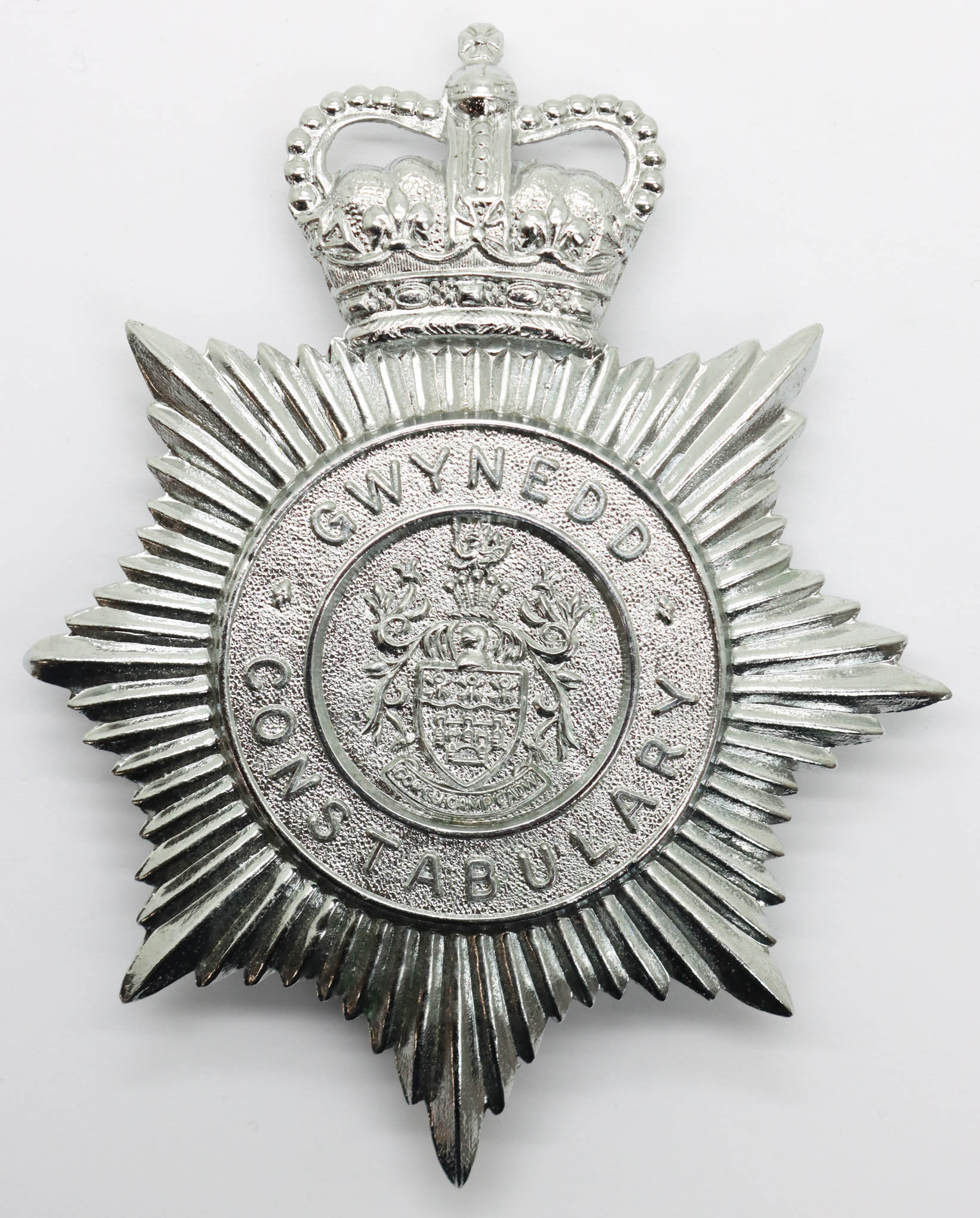Gwynedd Constabulary Helmet Plate - Queen's Crown
