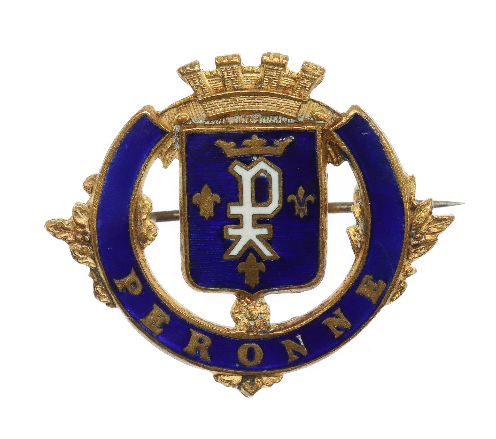 WWI Battle of Peronne Enamelled Sweetheart Brooch