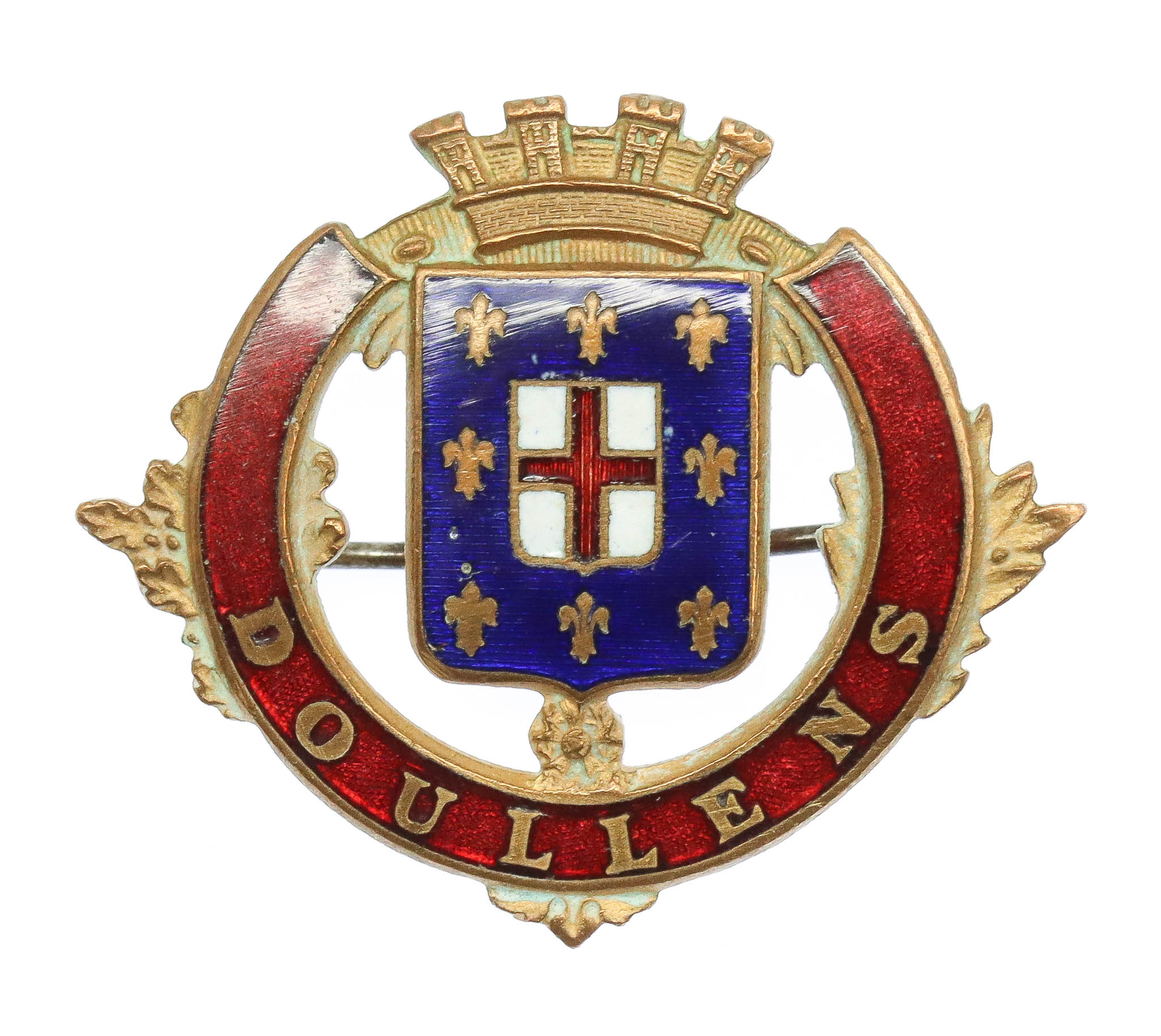 WWI Battle of Doullens Enamelled Sweetheart Brooch
