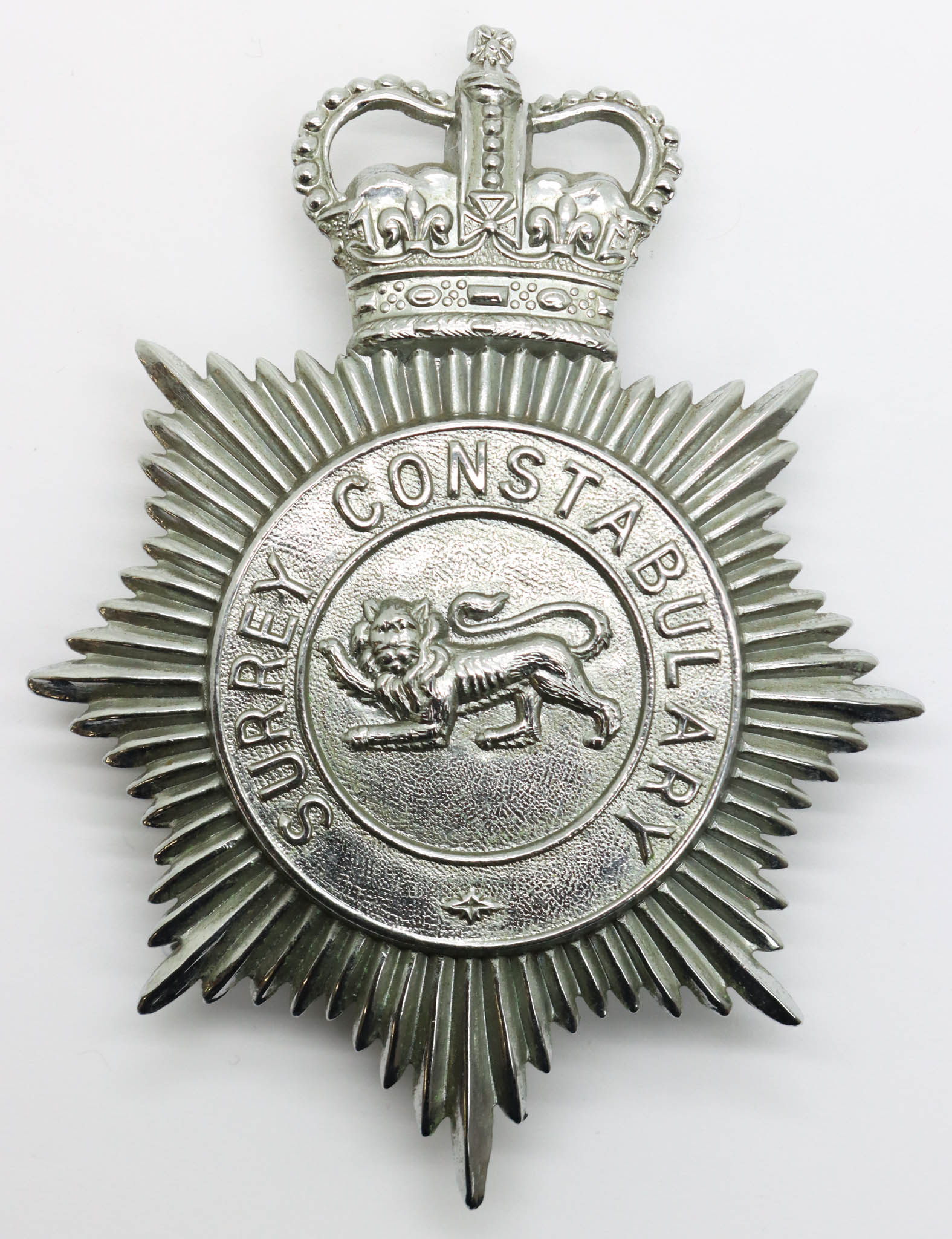Surrey Constabulary Helmet Plate - Queen's Crown