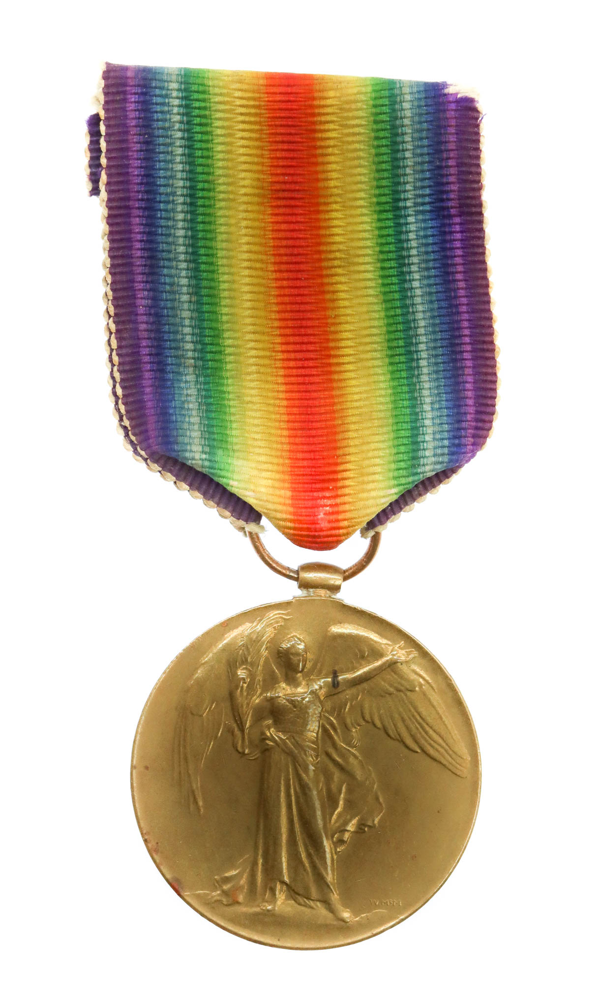 WW1 Victory Medal - Pte. G. Hollis, Huntingdonshire Cyclist Battalion (Later Bedfordshire Regiment) - Wounded In Action