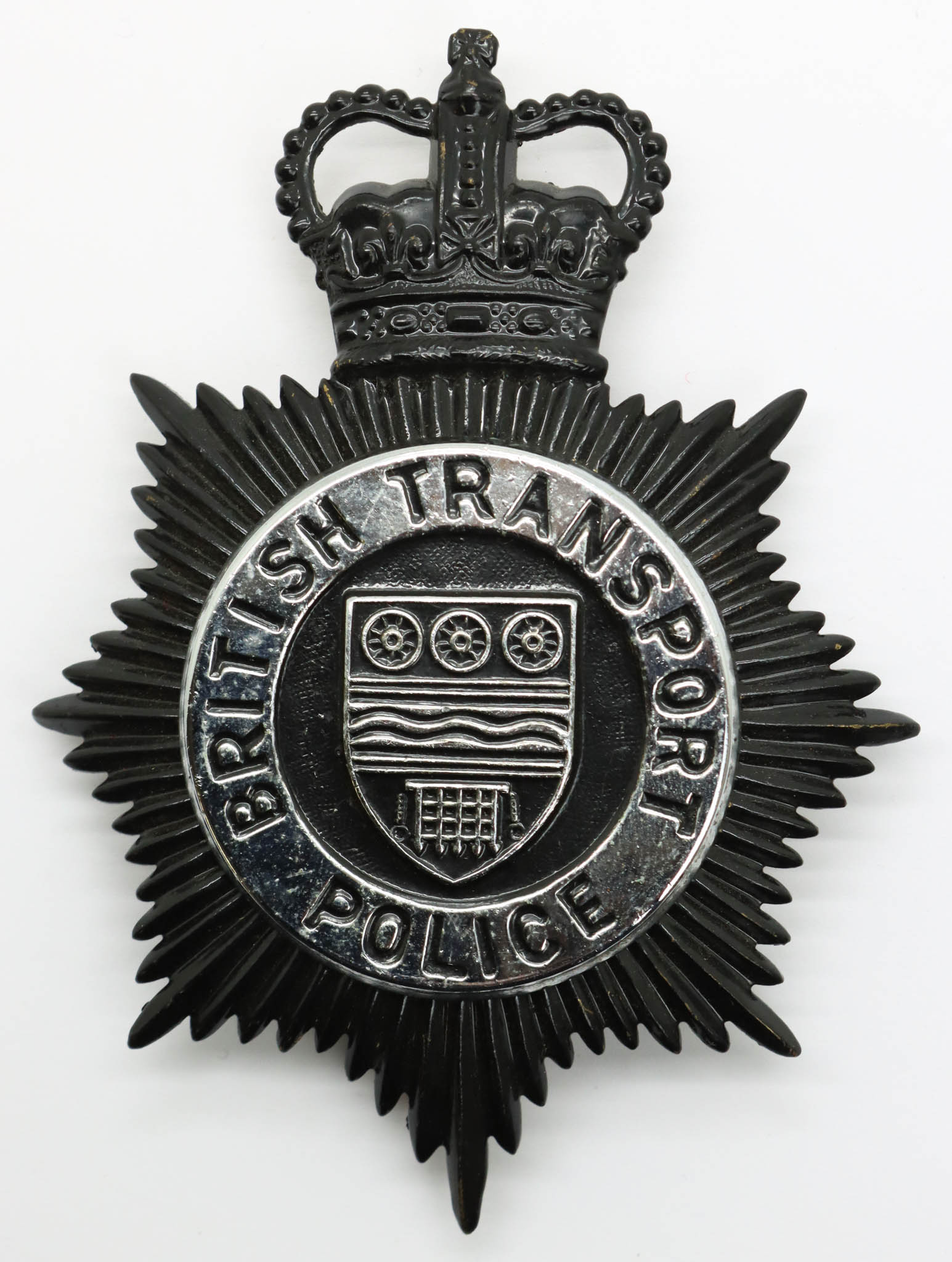 British Transport Police Night Helmet Plate - Queen's Crown